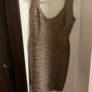Herve Leger metallic dress